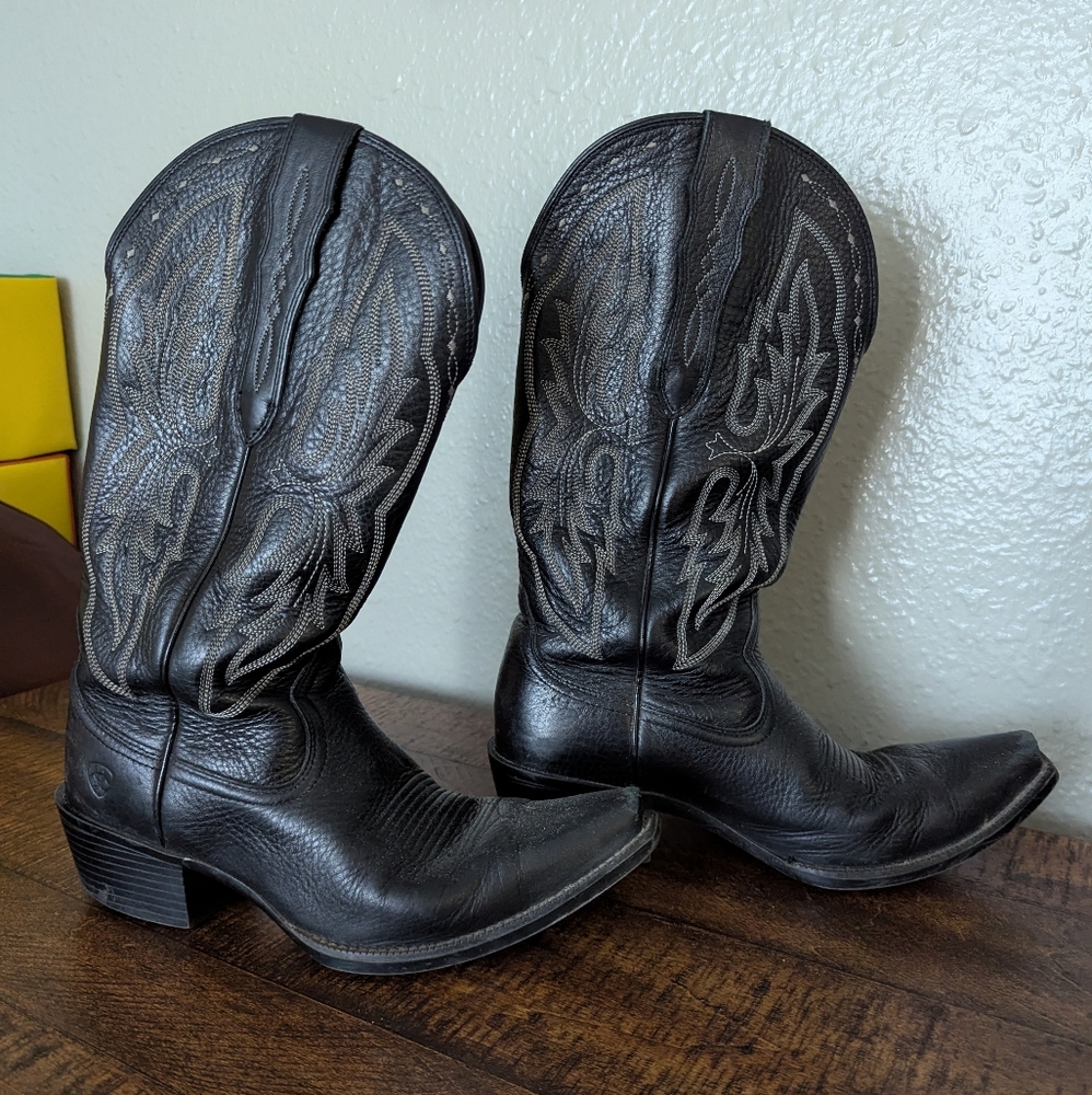 Ariat Black Western Cowboy Boots Wide Calf Sz 8